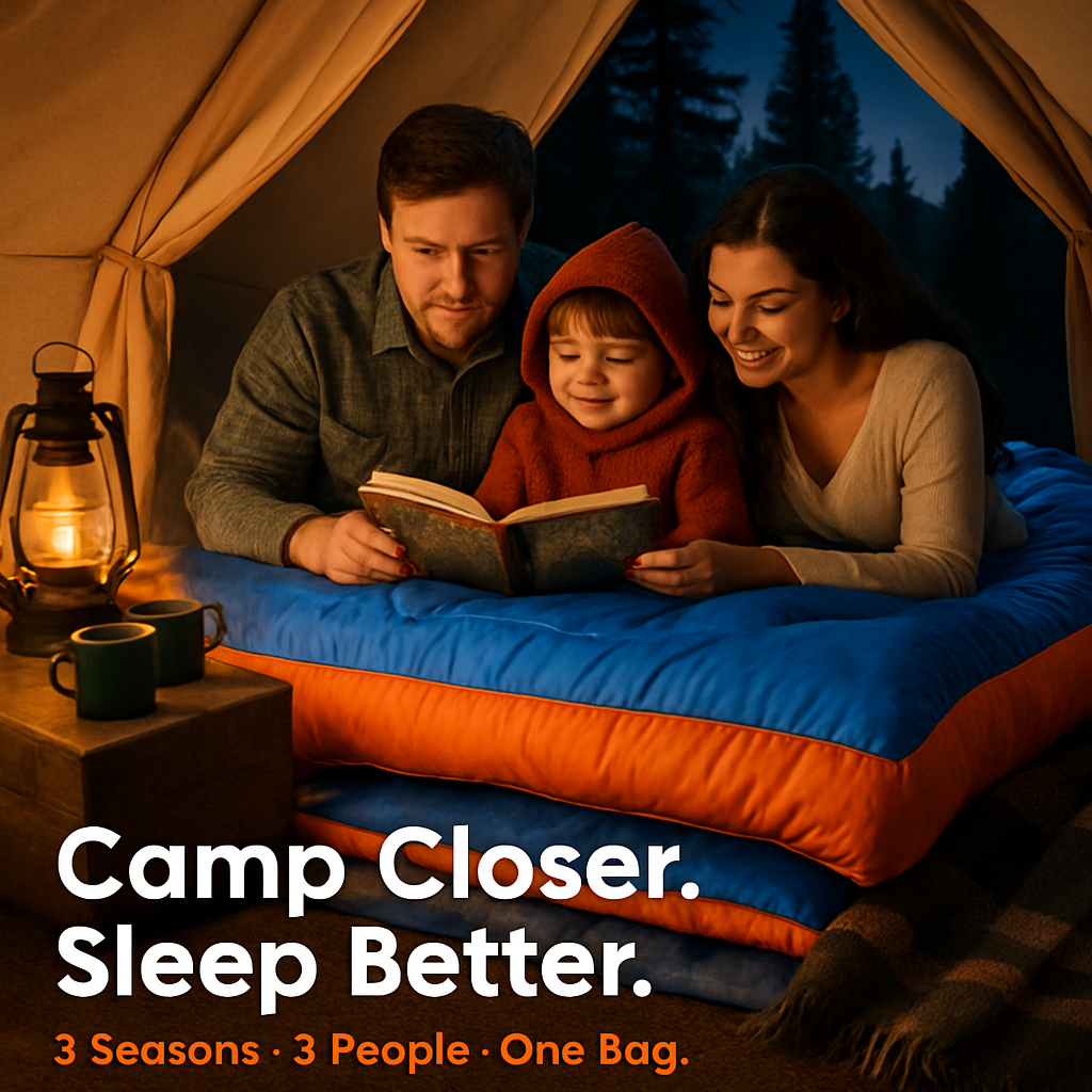 3 Person Sleeping Bag: Lightweight, Water-Resistant Outdoor