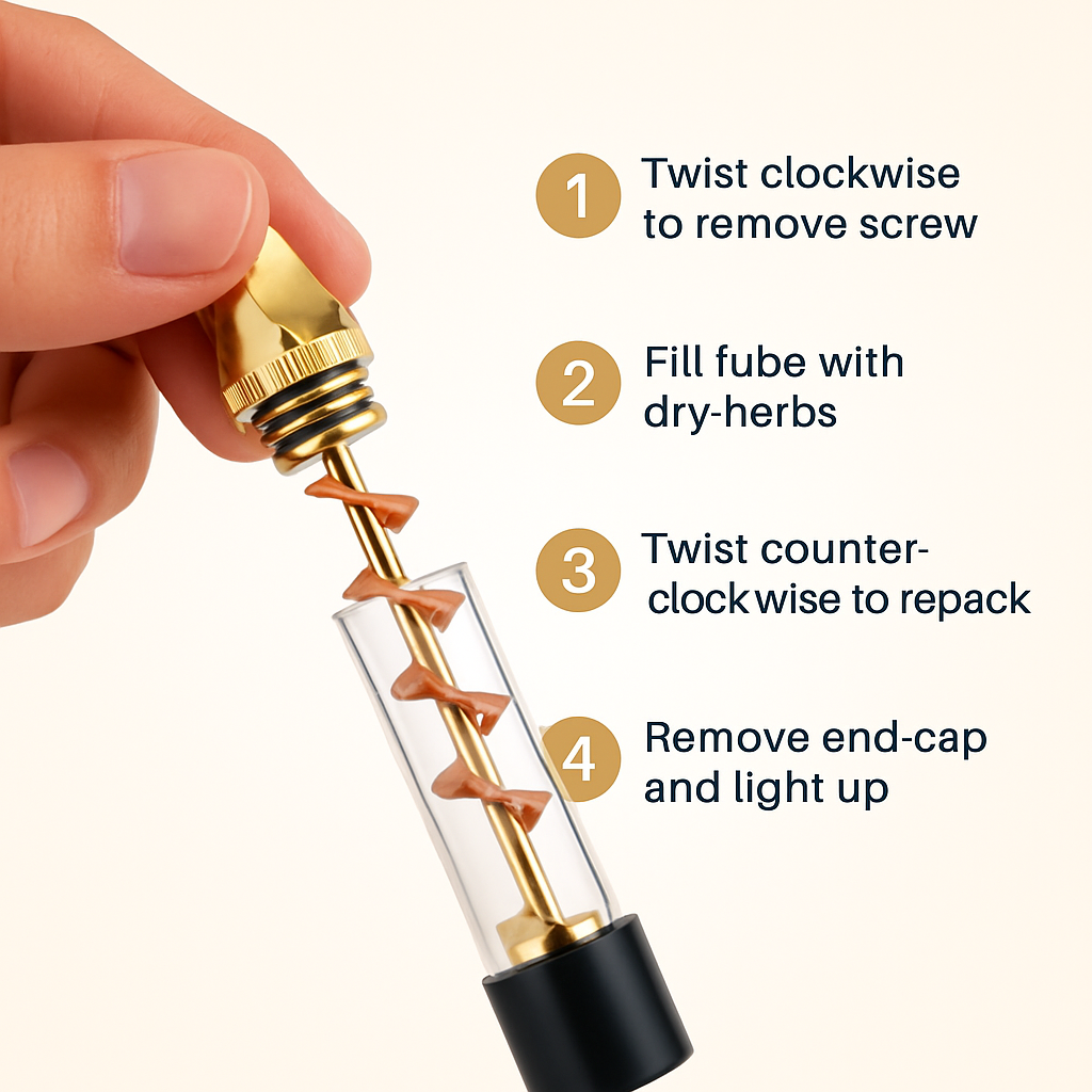 Glass Blunt Pipe Twisty Grinder Kit for Home Use