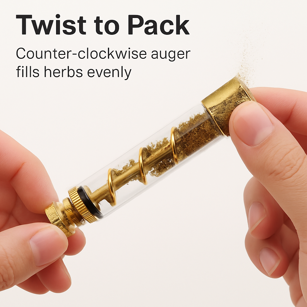 Glass Blunt Pipe Twisty Grinder Kit for Home Use
