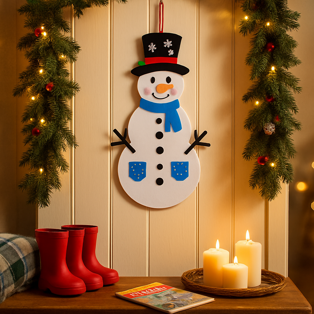 Felt Christmas Snowman Set for DIY Decor - 54 Pcs