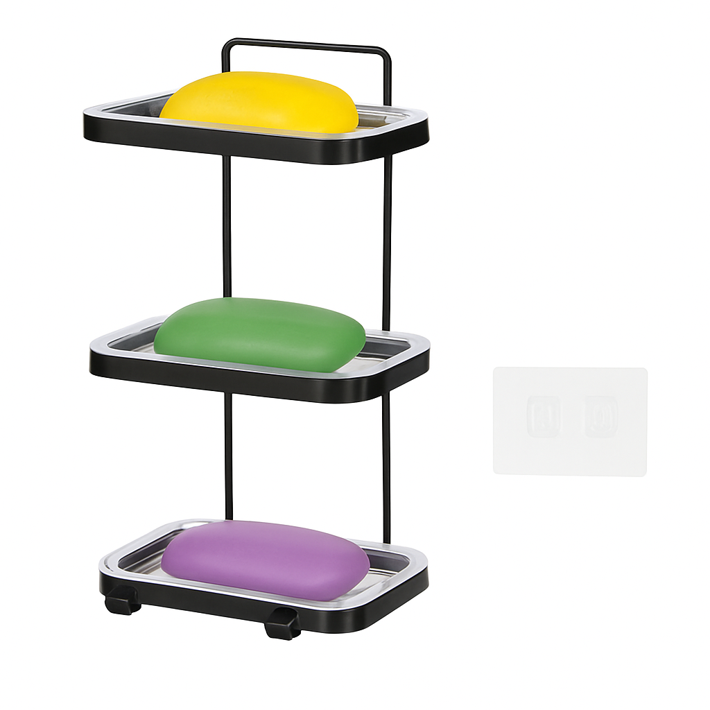 Soap Dish Holder With Clear Tray - Wall Mounted