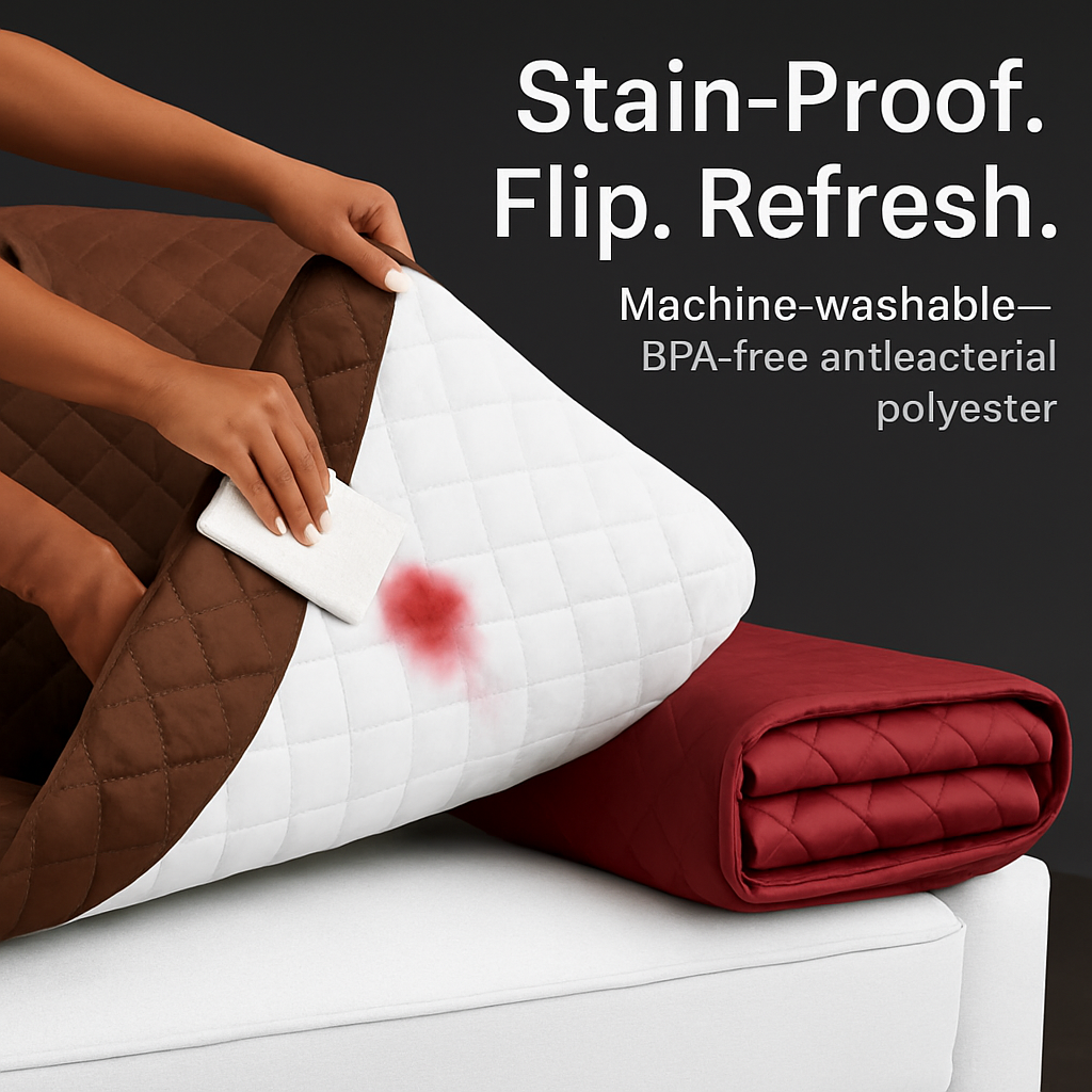 Reversible Sofa Cover for Chair, Loveseat, Sofa