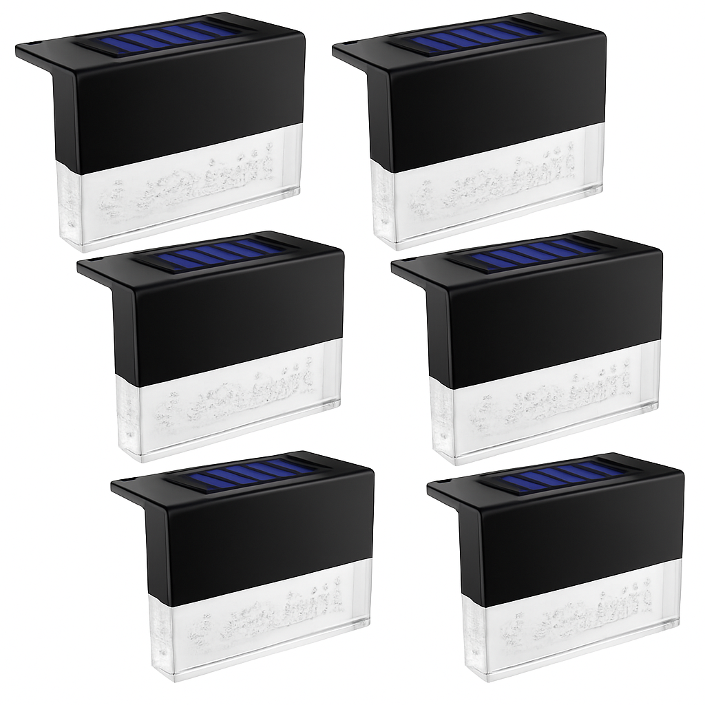 Solar Powered Deck Lights with Acrylic Bubble Lamps (6-Pack)
