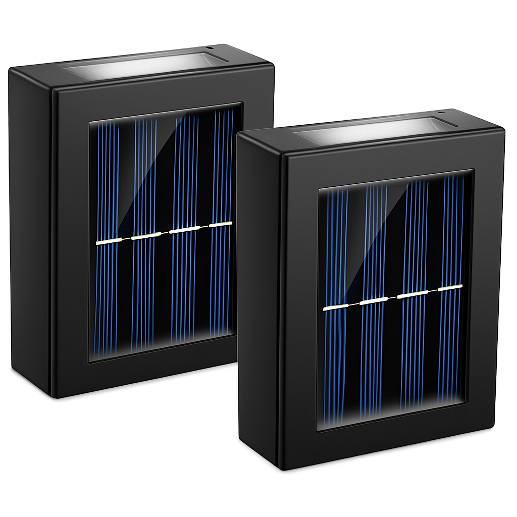 Solar Deck Lights Outdoor 2LED Beads Waterproof Fence Lamps