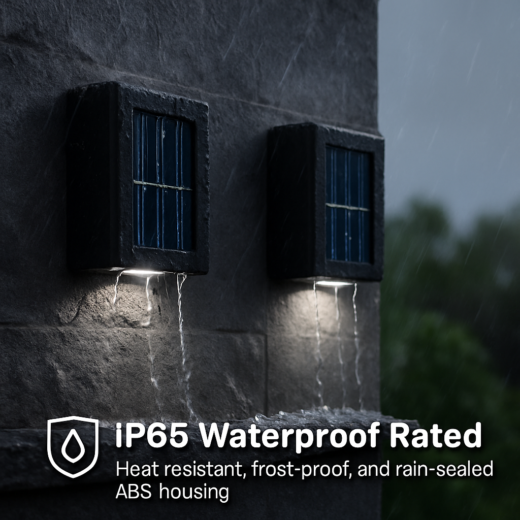 Solar Deck Lights Outdoor 2LED Beads Waterproof Fence Lamps