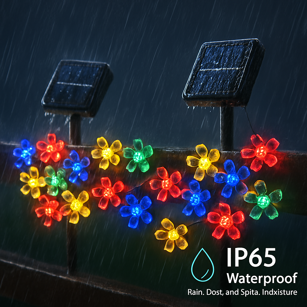 Solar Powered Flower Blossom String Lights 50 LEDs