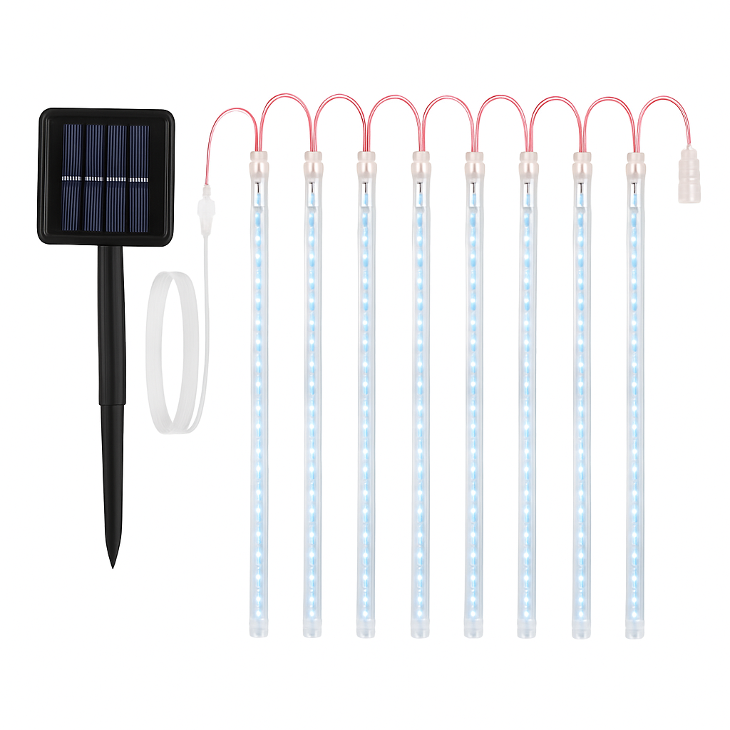 Meteor Shower Solar String Lights for Outdoor Decor