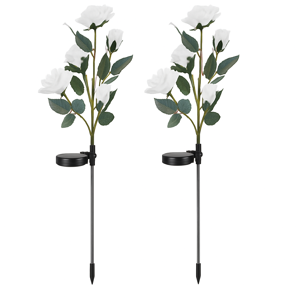 Solar Powered Rose Lights - Water-Resistant Pathway