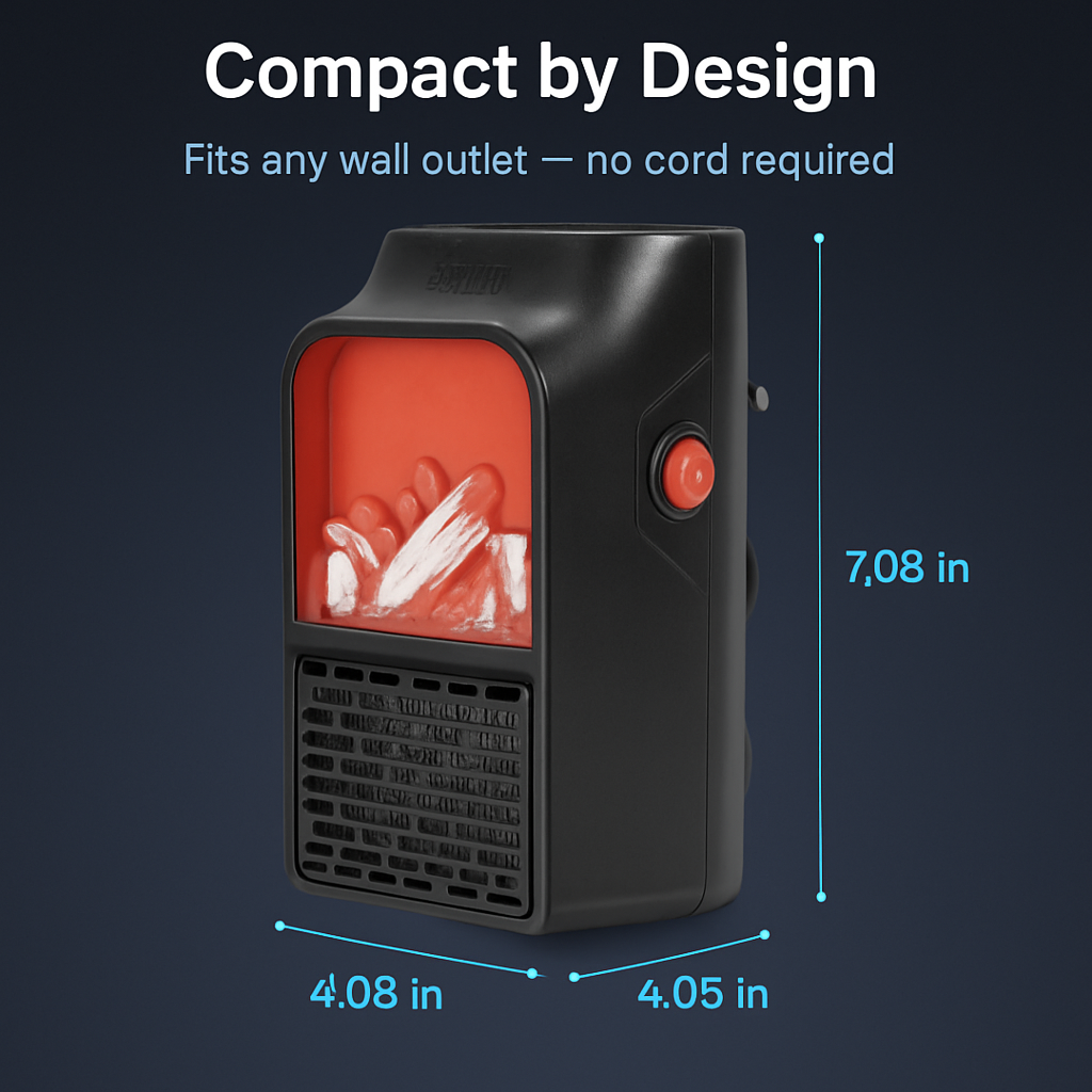 Plug-In Space Heater with Remote, Wall Outlet