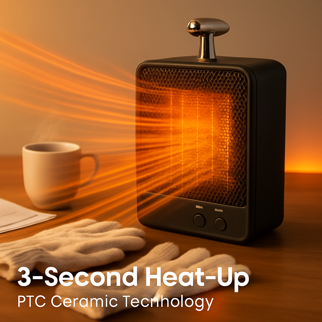 Portable Electric Space Heater with Tip-Over Protection