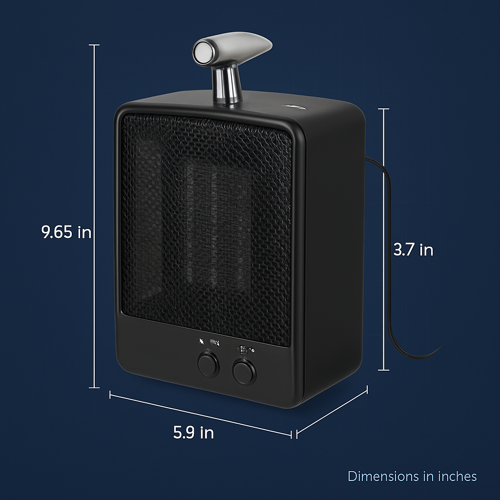 Portable Electric Space Heater with Tip-Over Protection