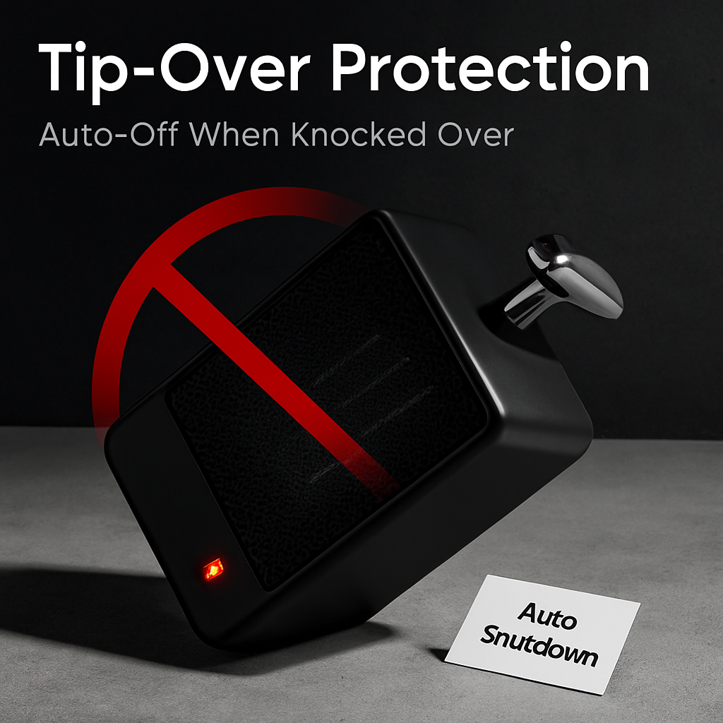 Portable Electric Space Heater with Tip-Over Protection