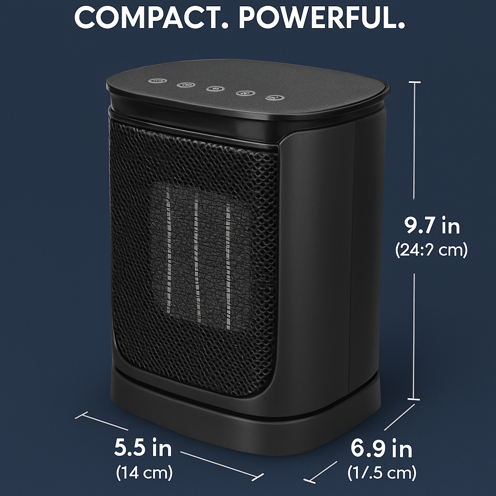 Ceramic Space Heater with 90° Oscillation and 3 Modes