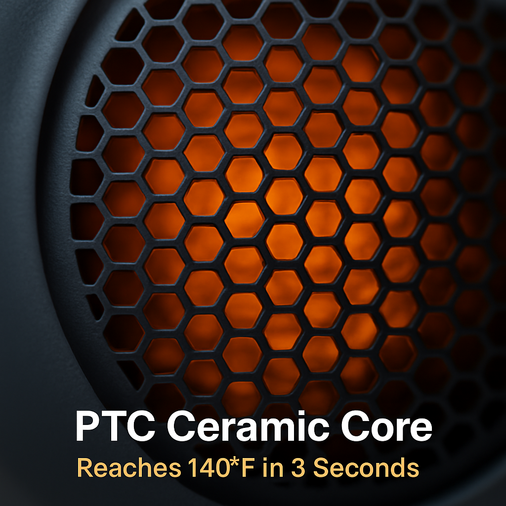 Space Heater with Tilt Head for Desk Use, Fast Heating