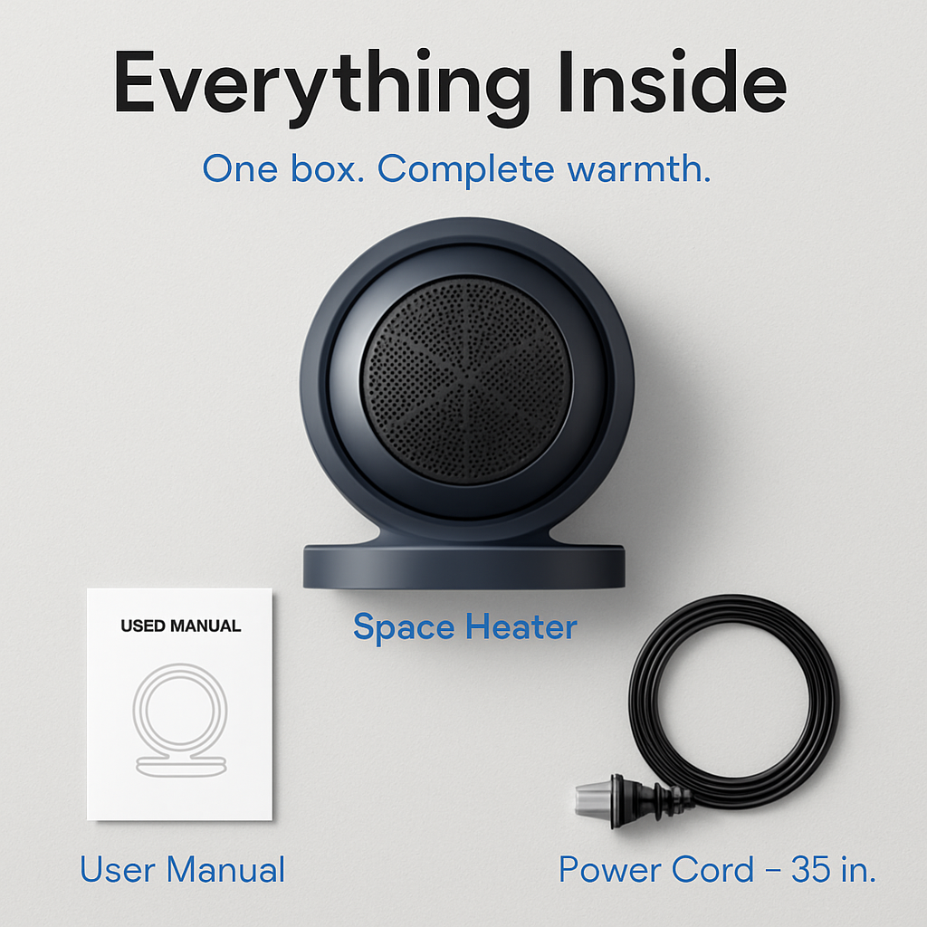 Space Heater with Tilt Head for Desk Use, Fast Heating