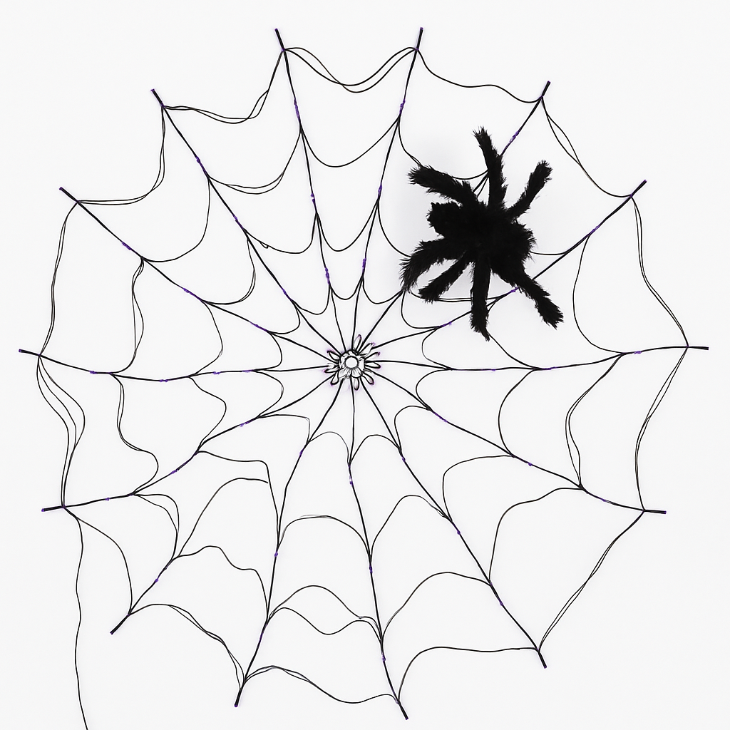 Spider Web Light with Hairy Spider - 3.28ft Decor