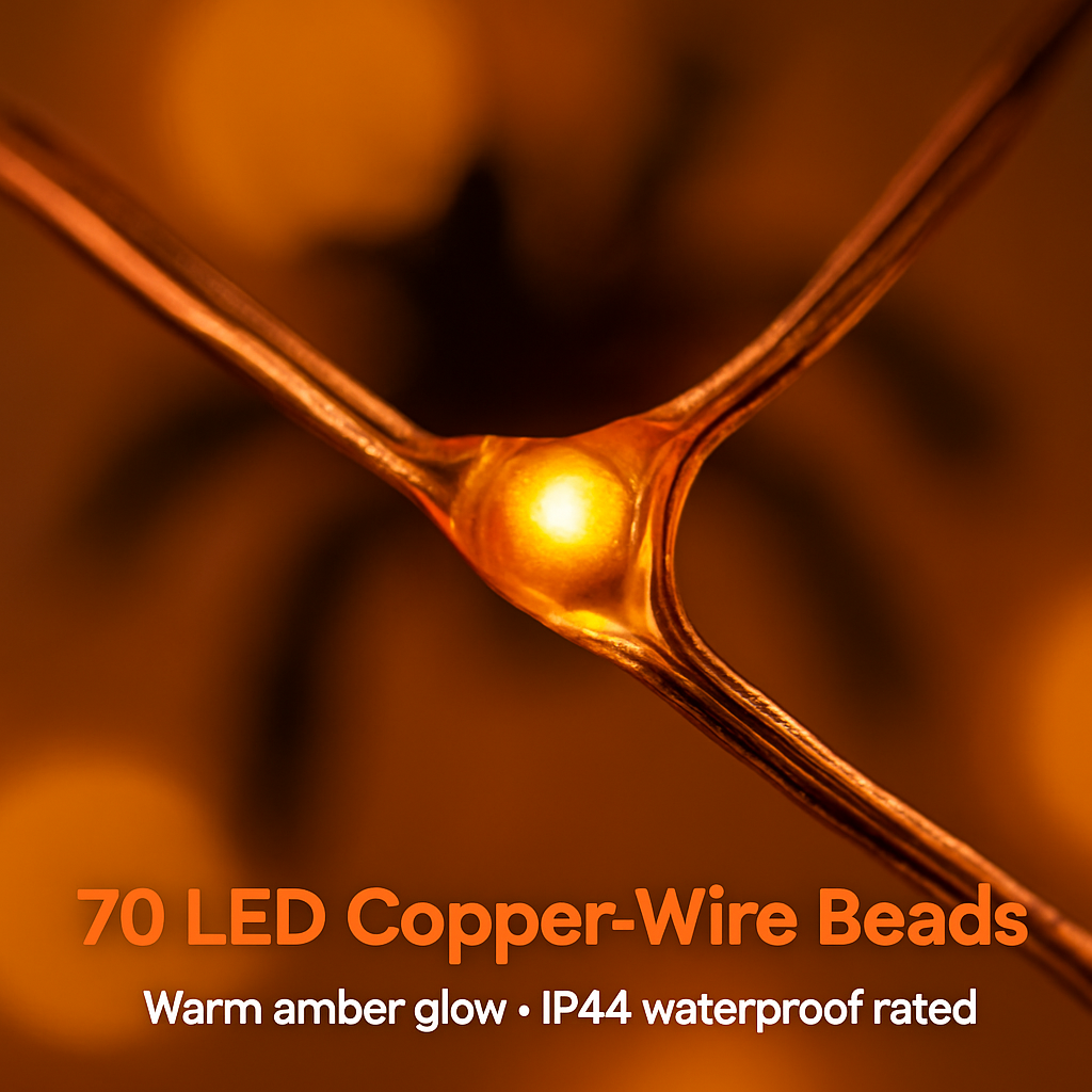 Spider Web Light with Hairy Spider - 3.28ft Decor