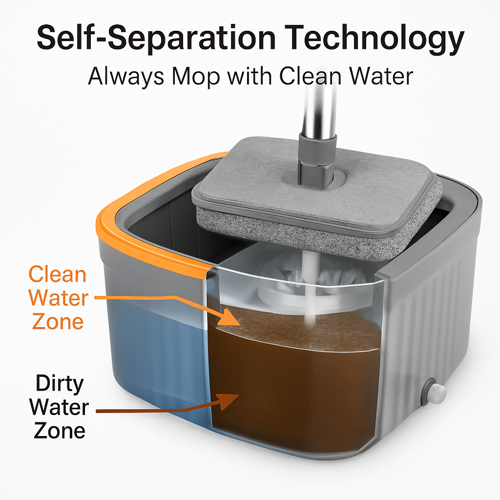 Spin Mop and Bucket System for Home Cleaning