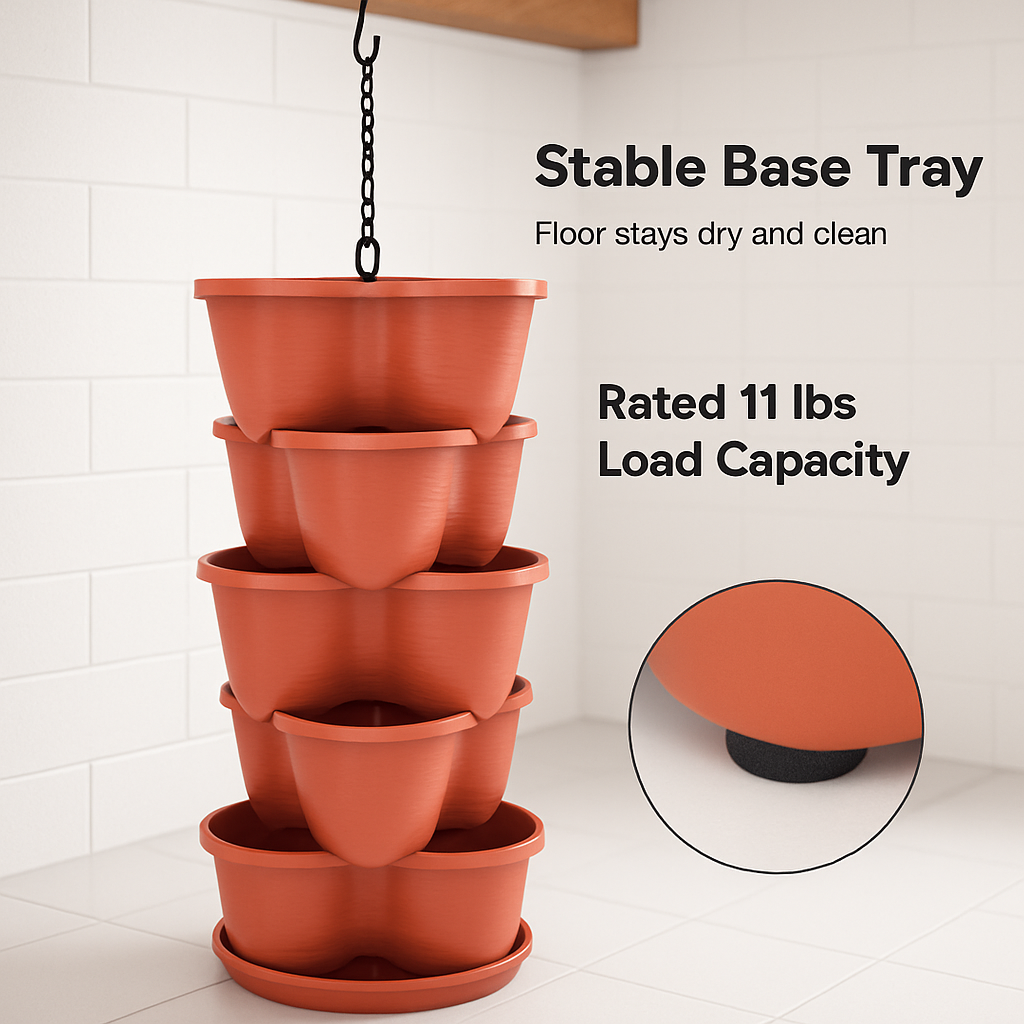 5-Tier Vertical Stackable Garden Planter Tower