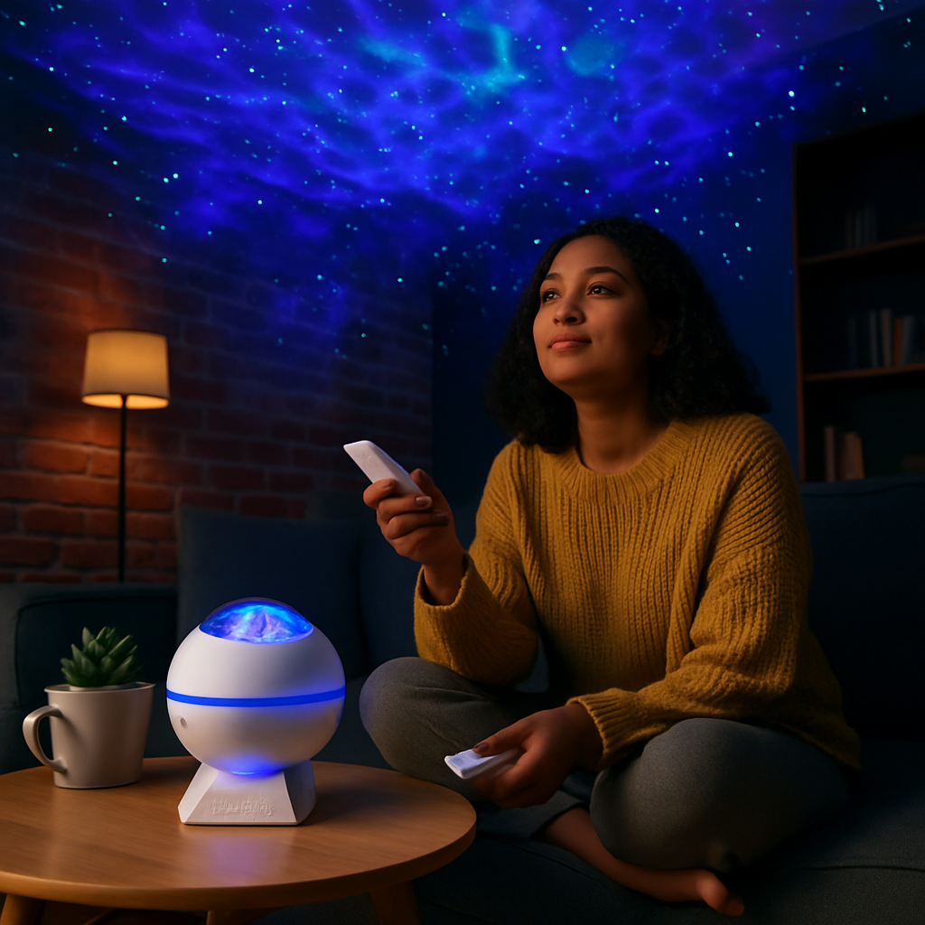 LED Star Projector Night Light Moon Nebula Cloud Lamp