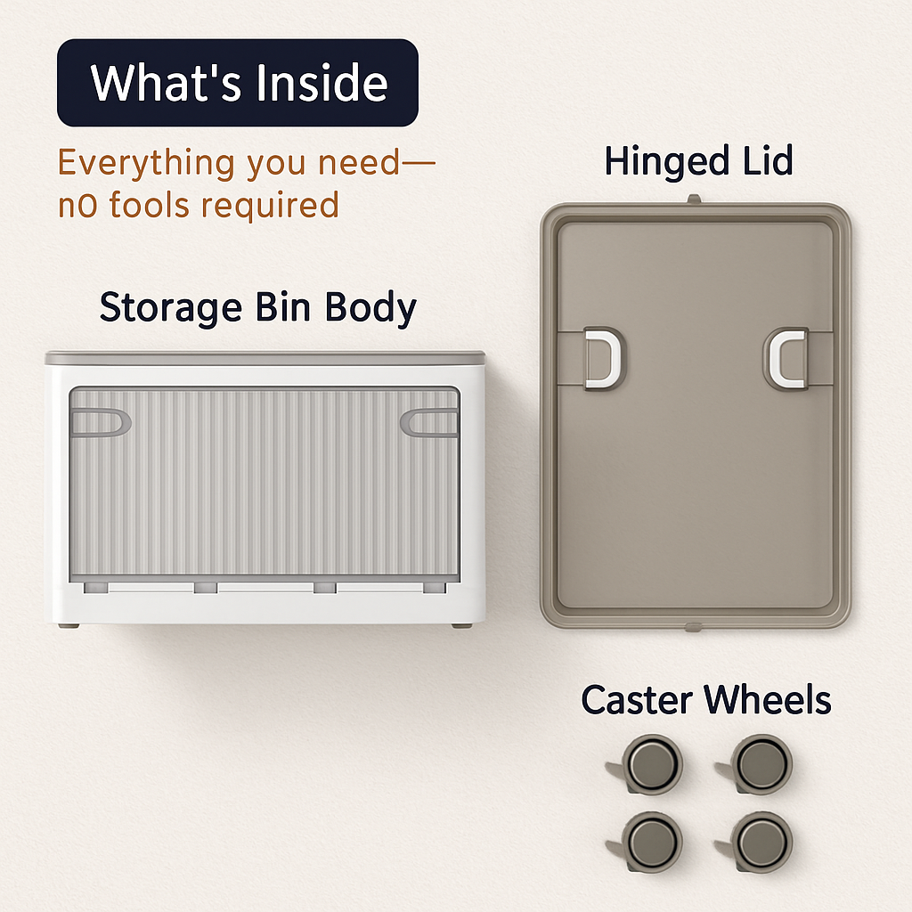 Foldable Storage Bins with Lid and Wheels
