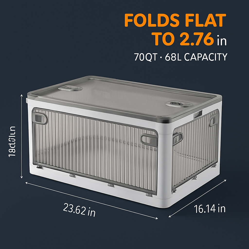 Foldable Storage Bins with Lid and Wheels