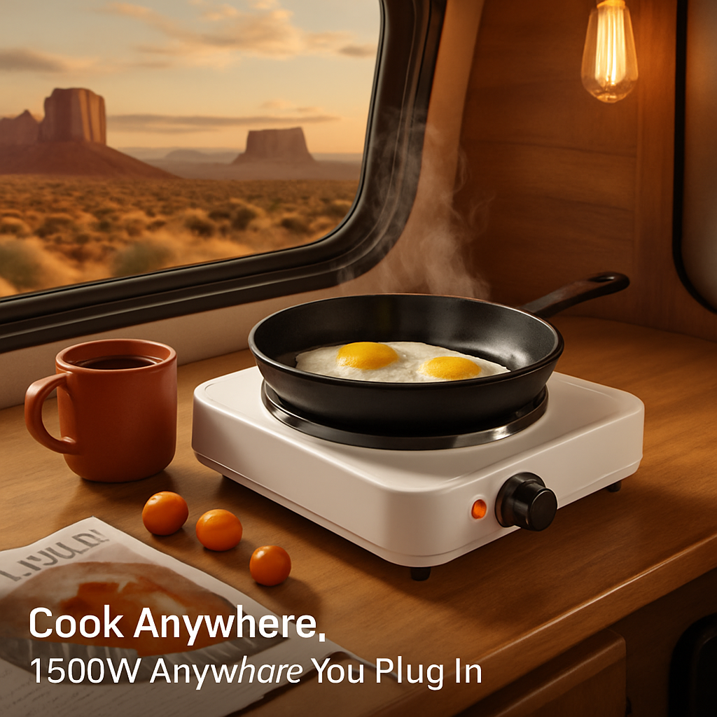Electric Single Burner Hot Plate with Adjustable Temperature