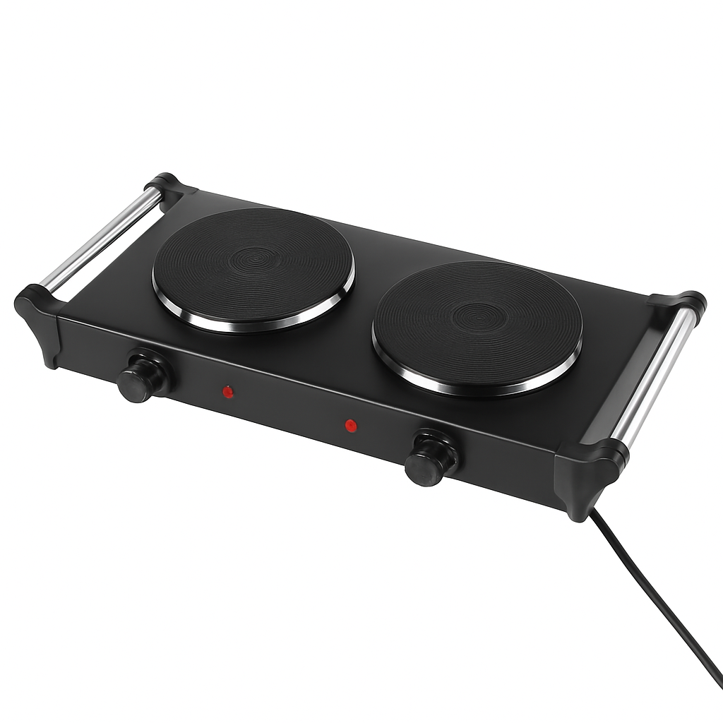 Electric Dual Burner Portable Hot Plate - Compact