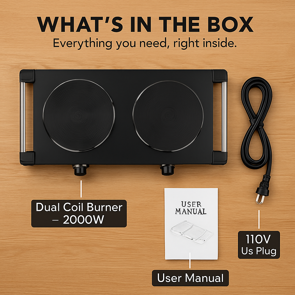 Electric Dual Burner Portable Hot Plate - Compact