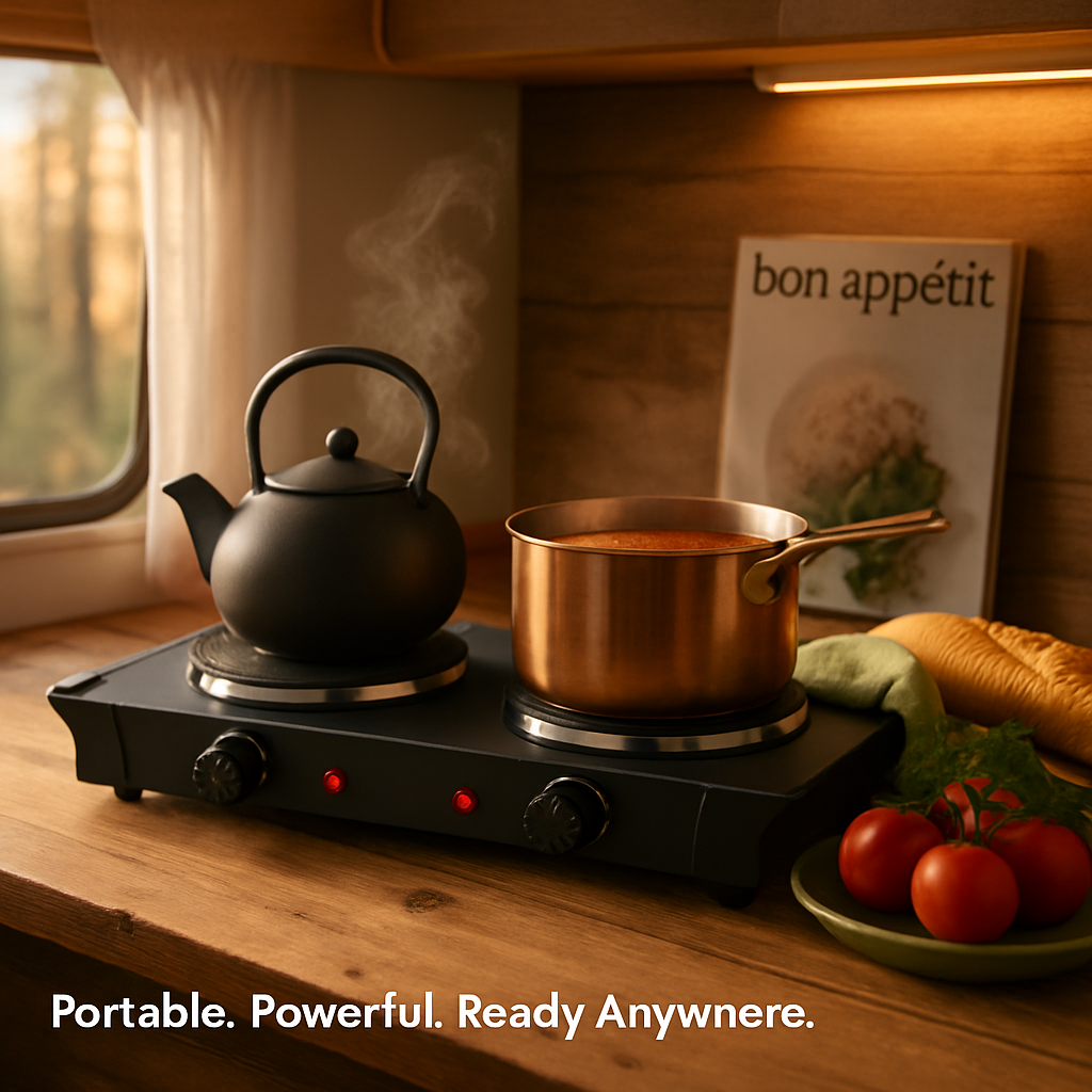 Electric Dual Burner Portable Hot Plate - Compact