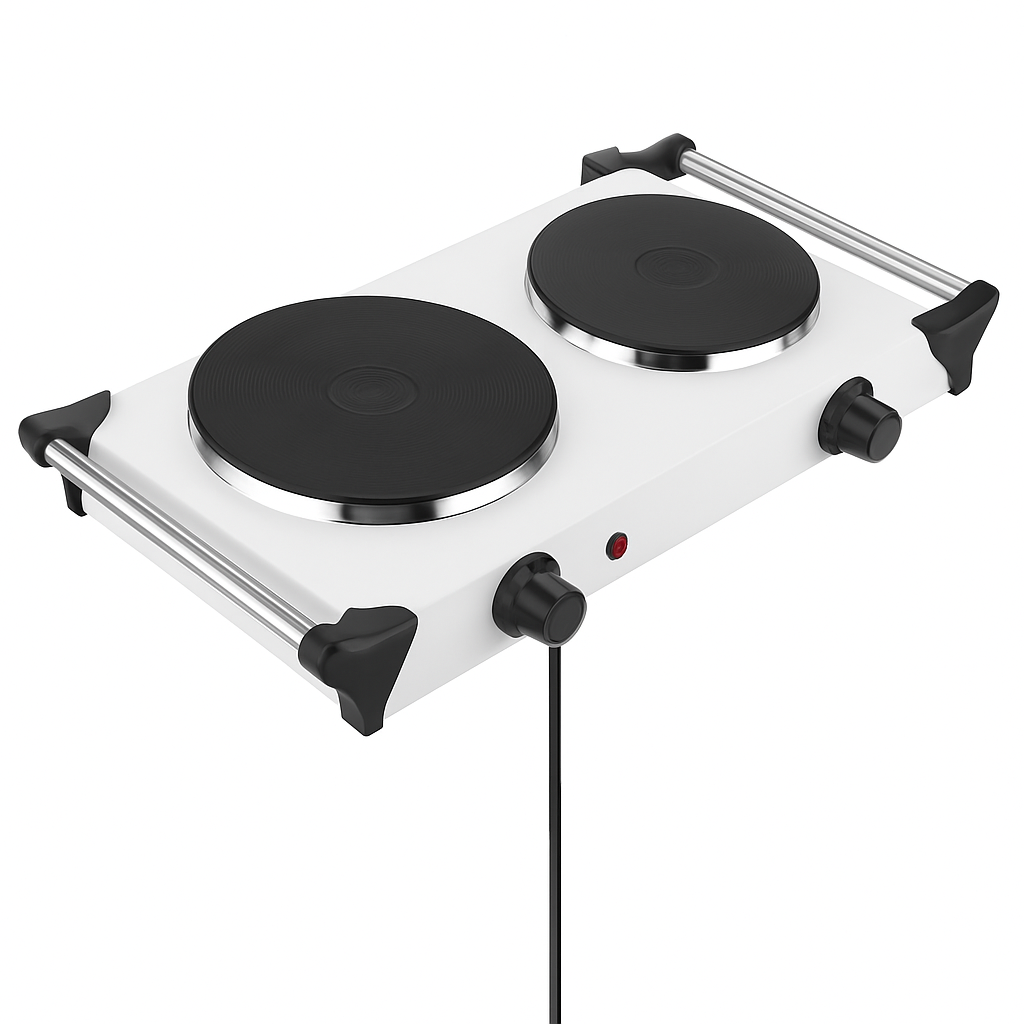 Electric Dual Burner Portable Hot Plate - Compact