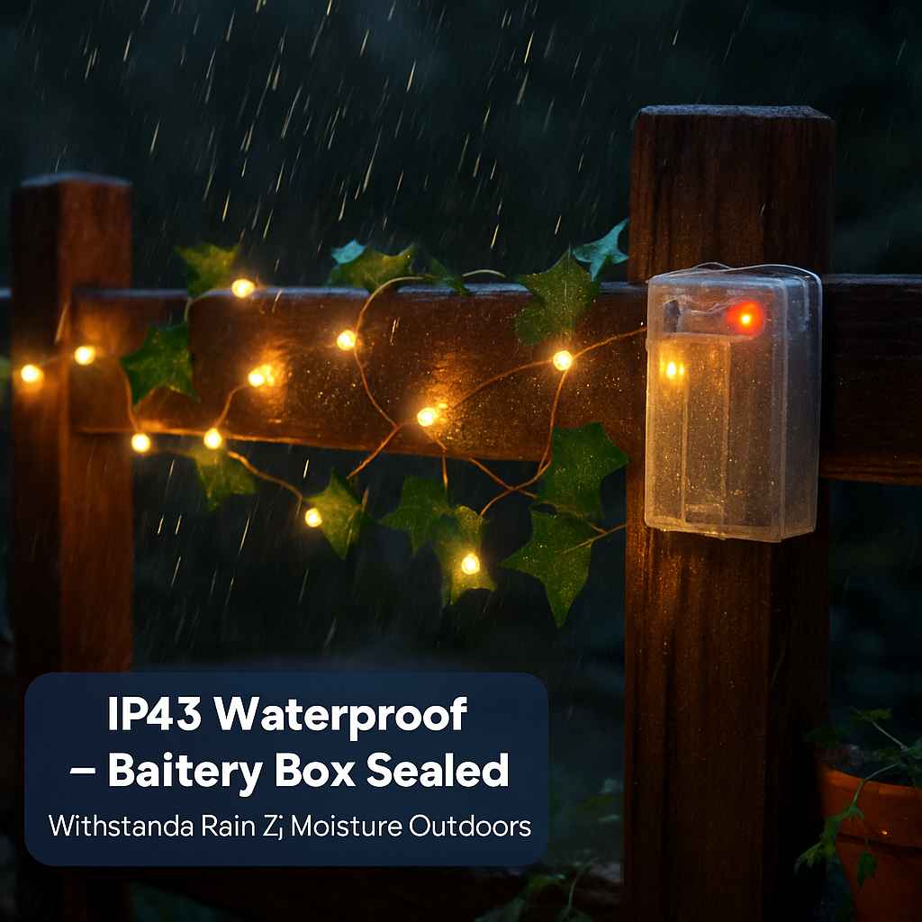 Ivy Leaves Battery Powered String Lights with LED Beads