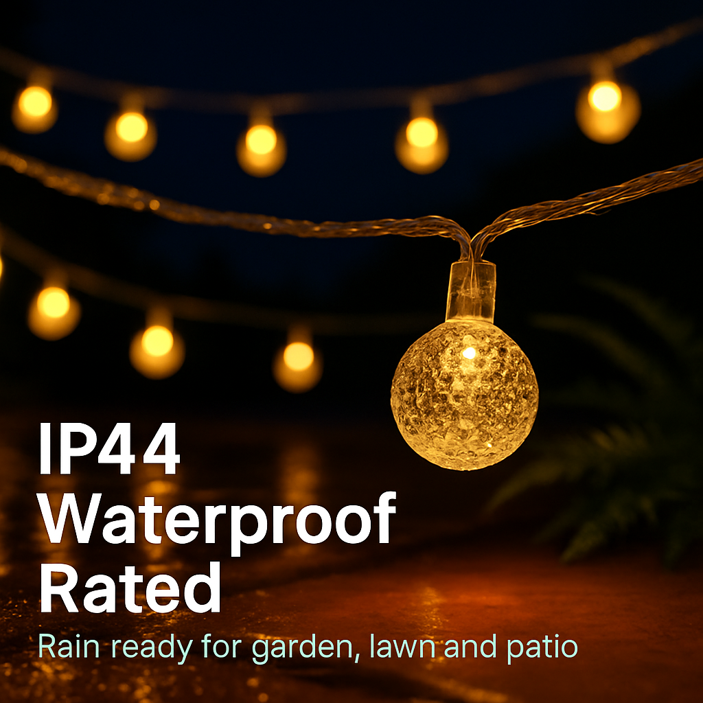32.8Feet Globe String Lights Battery Powered Waterproof Decorative Fairy Lamp with 8 Lighting Modes Remote Control for Garden Lawn Patio
