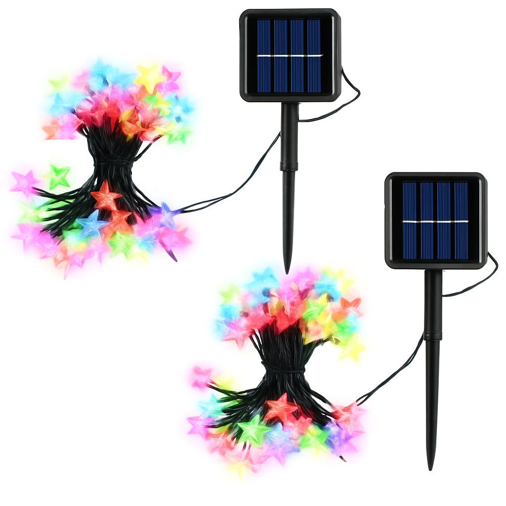 Solar Powered String Lights Fairy Star Lamps