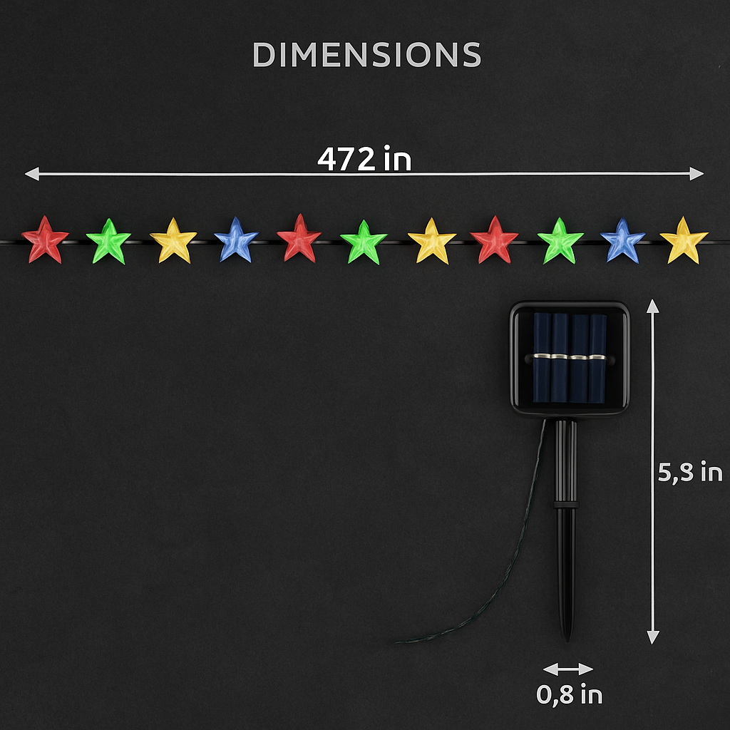 Solar Powered String Lights Fairy Star Lamps