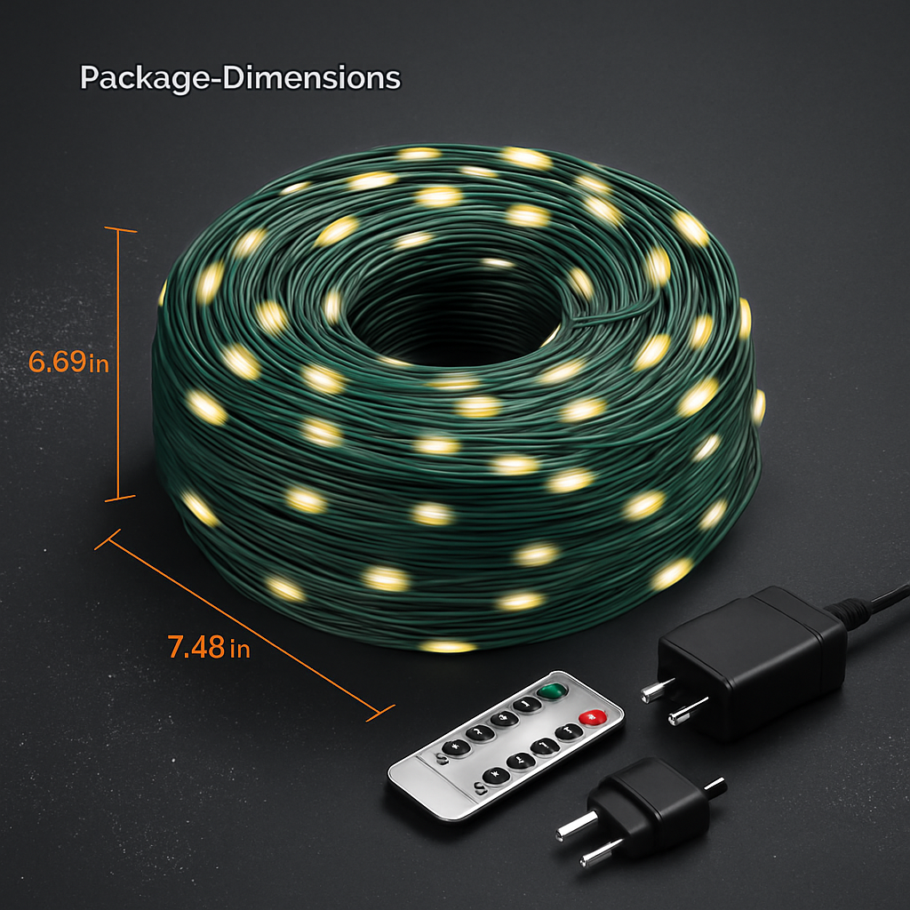 330FT 1000LED String Lights Outdoor Christmas Decoration Lights with Remote IP44 Waterproof 8 Lighting Modes 8 Brightness Timer Plug In Fairy Light Xm