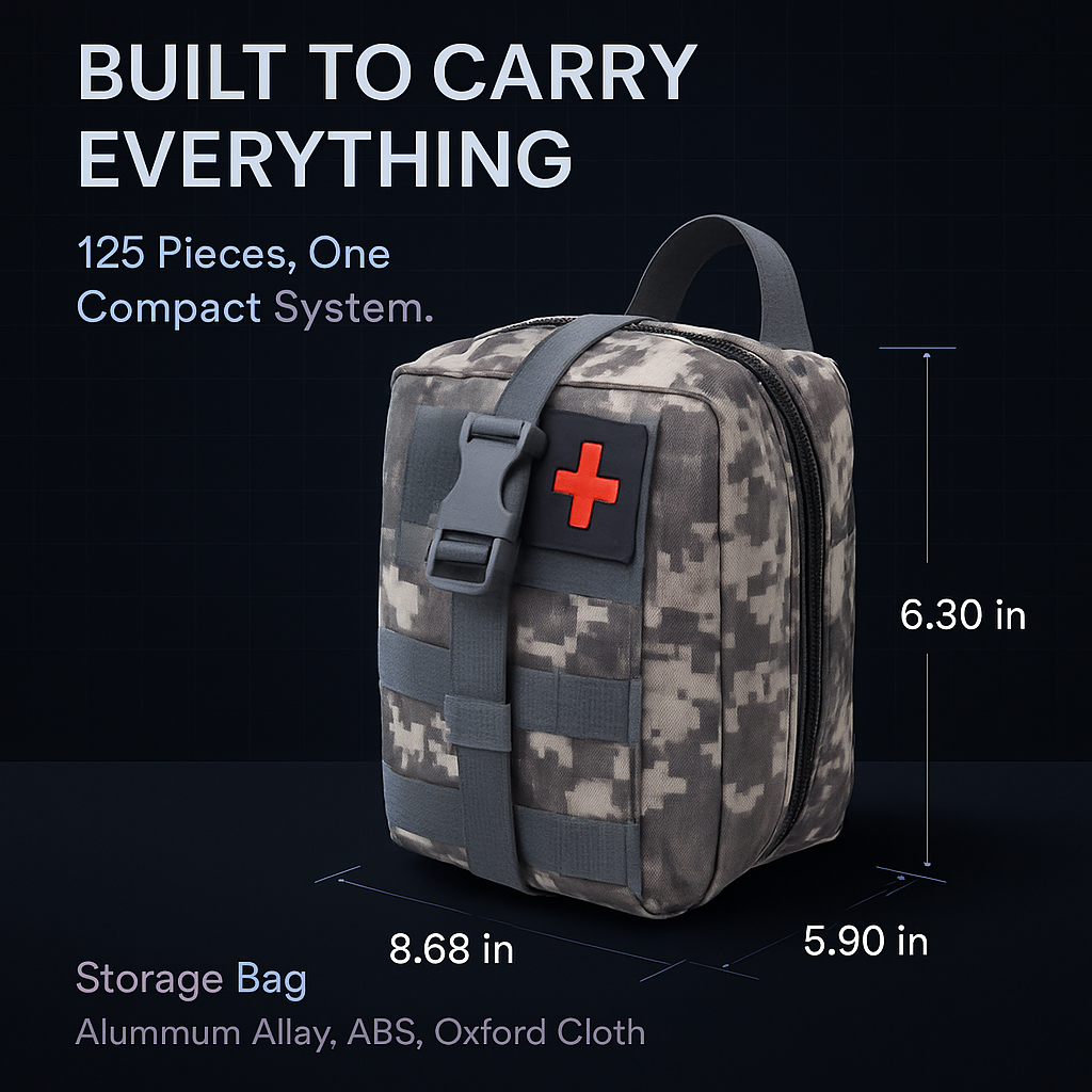125Pcs Survival Kits for Outdoor Adventure and Camping
