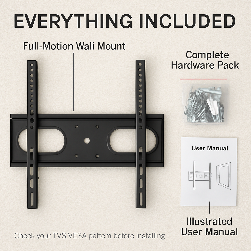 Full Motion TV Wall Mount Swivel Tilt TV Wall Rack Support 37-70” TV Wall Mount Max VESA Up To 600x400mm Holds Up To 99LBS