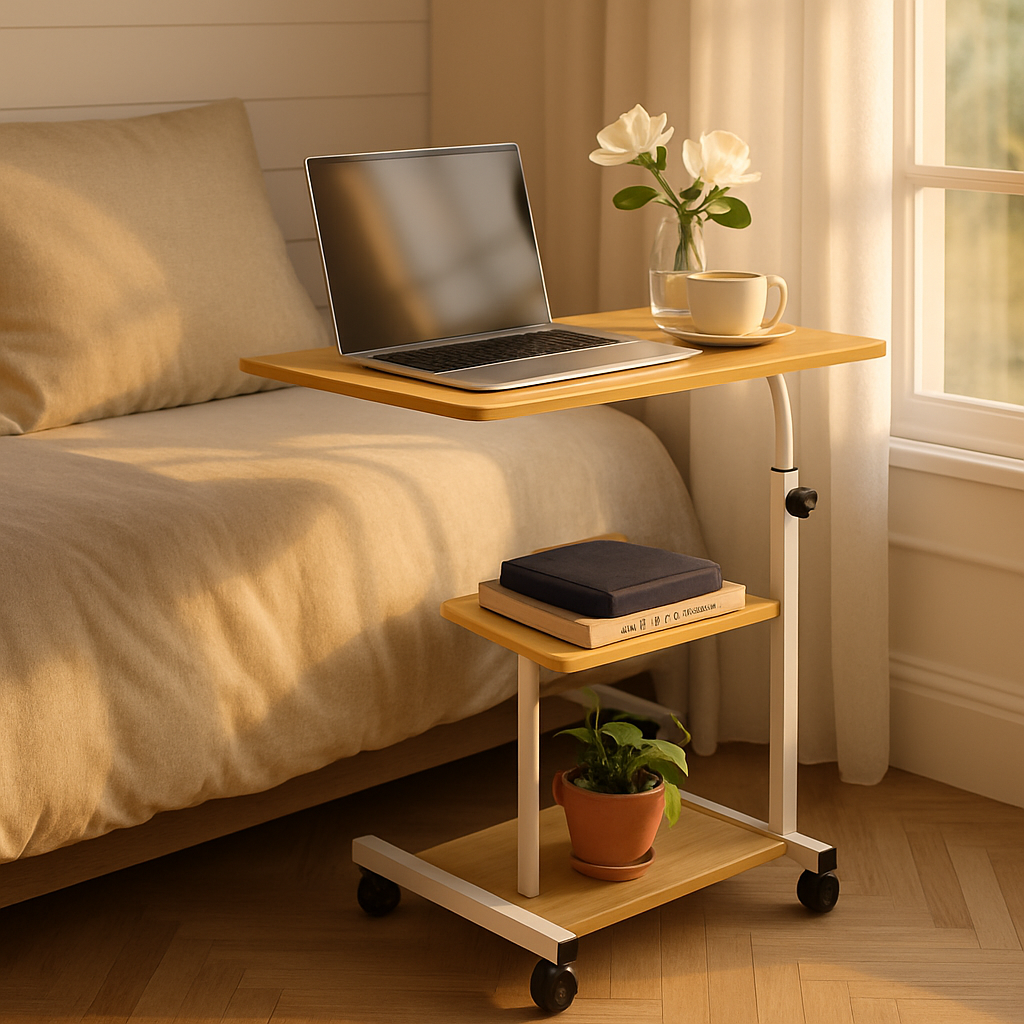 C Side Table 3-Tier Laptop Desk for Small Spaces