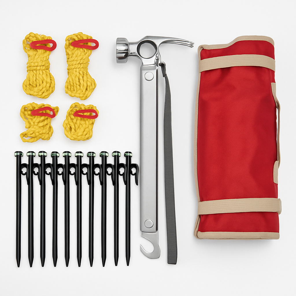 Tent Stakes Camping Hammer Tent Pegs Set for Tents