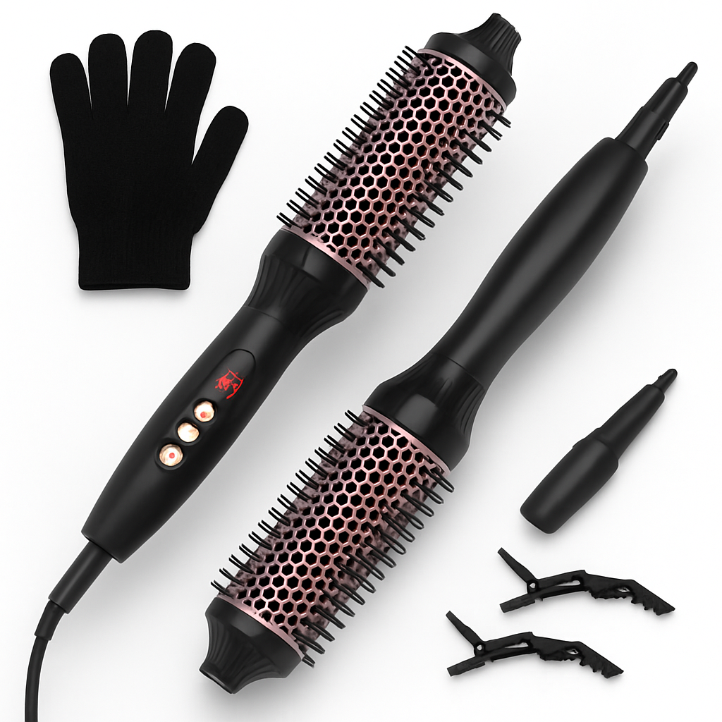 3-in-1 Thermal Hair Brush: Curler, Straightener & Comb
