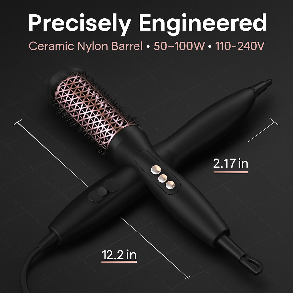 3-in-1 Thermal Hair Brush: Curler, Straightener & Comb