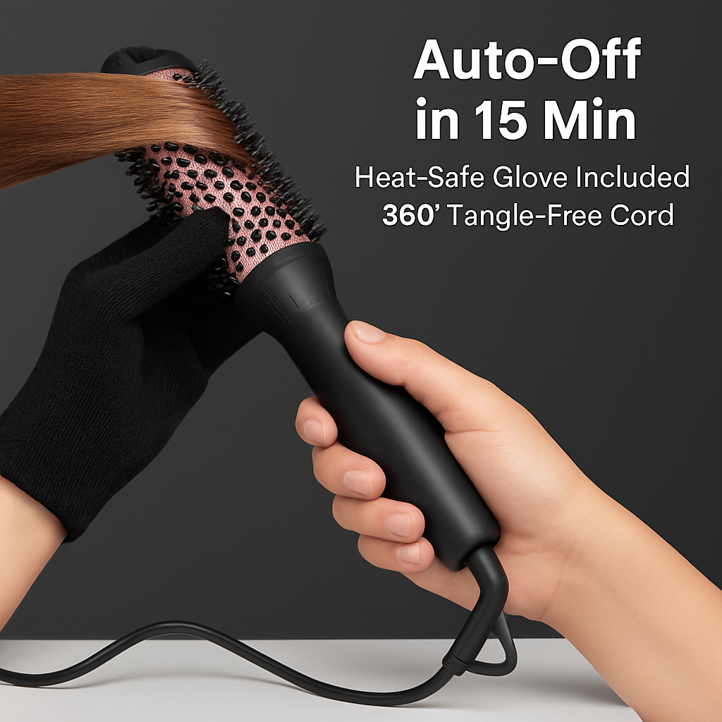 3-in-1 Thermal Hair Brush: Curler, Straightener & Comb