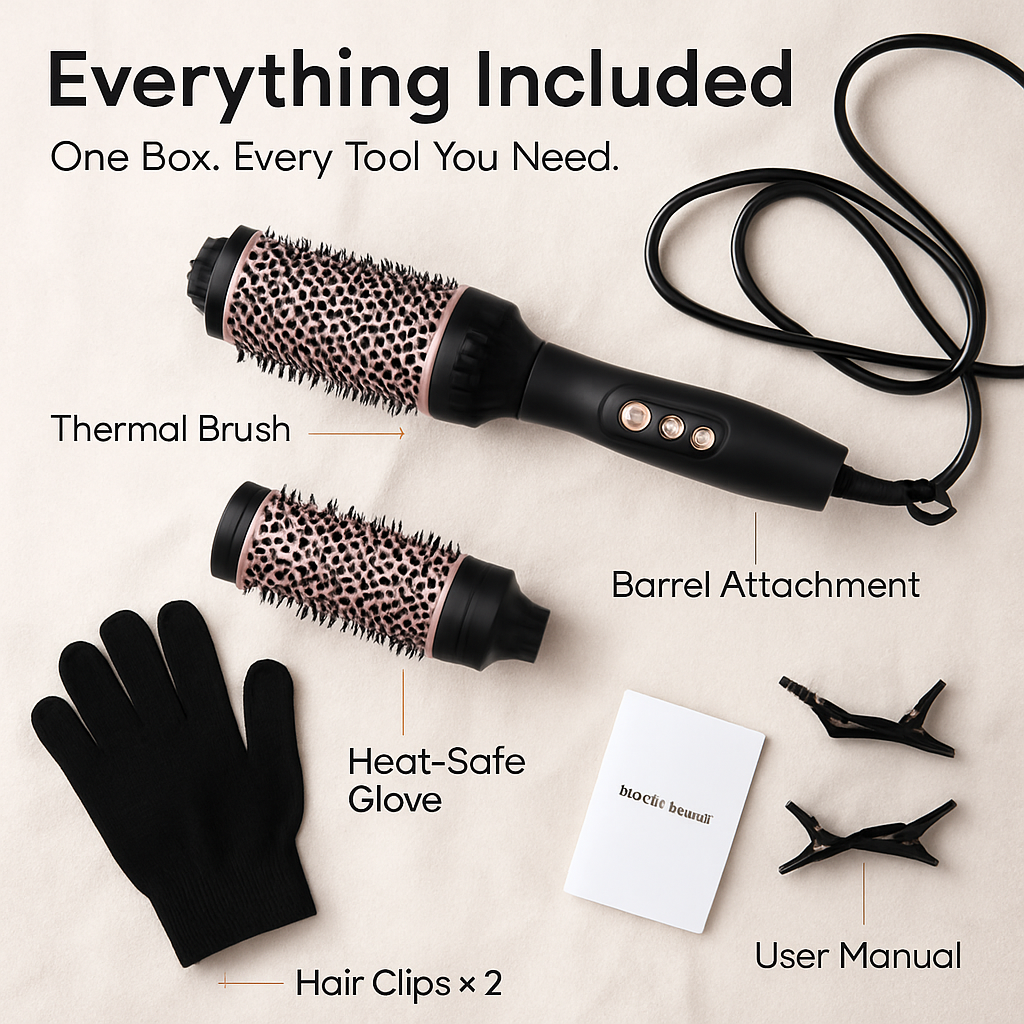 3-in-1 Thermal Hair Brush: Curler, Straightener & Comb