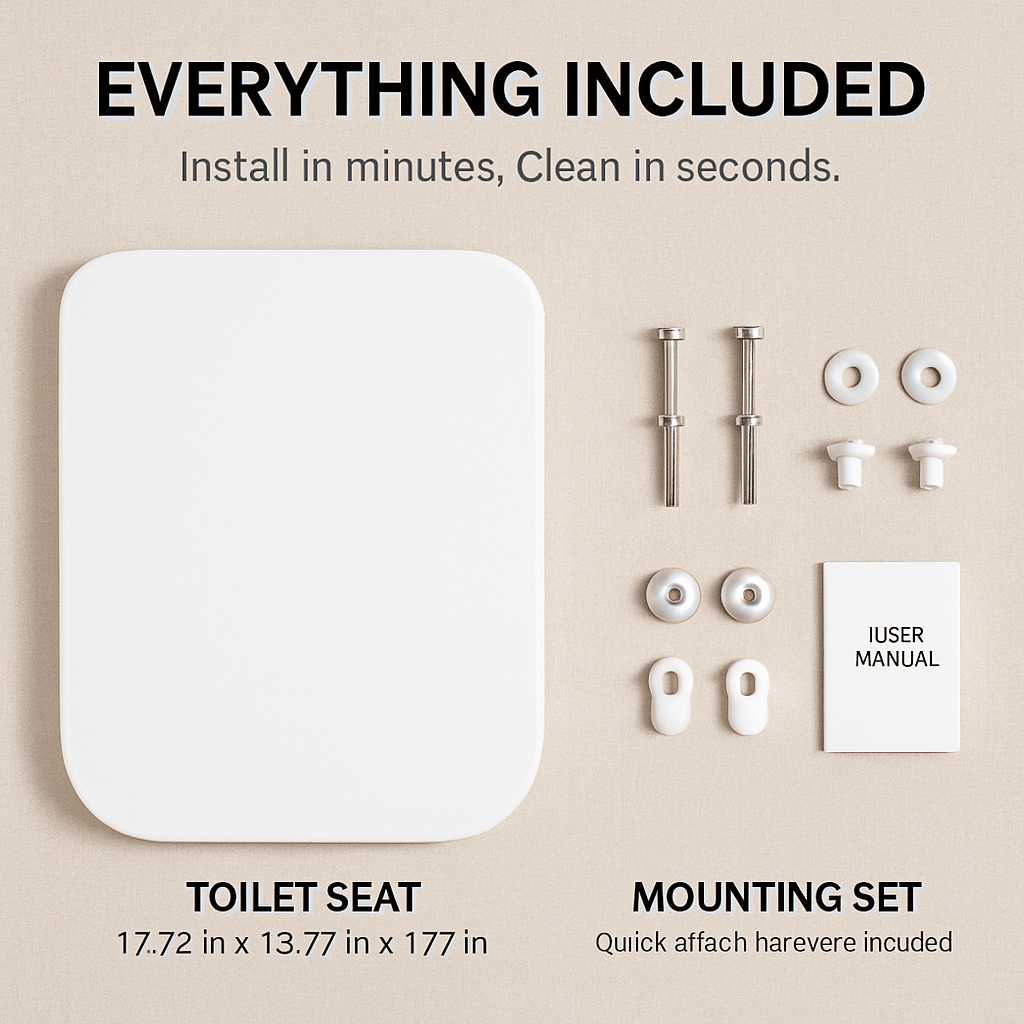 Square Toilet Seat with Grip-Tight Bumpers