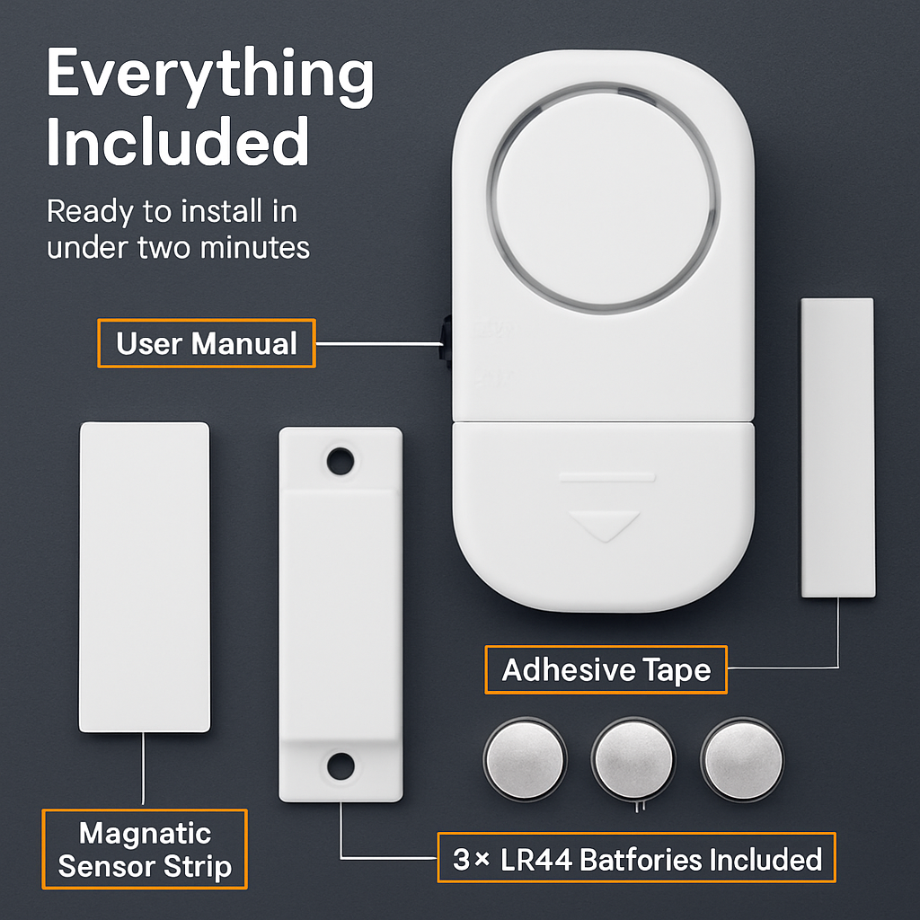 Wireless Window Door Magnet Alarms Magnetic Sensor Security Burglar Alarm For Kid Safety w/ Batteries