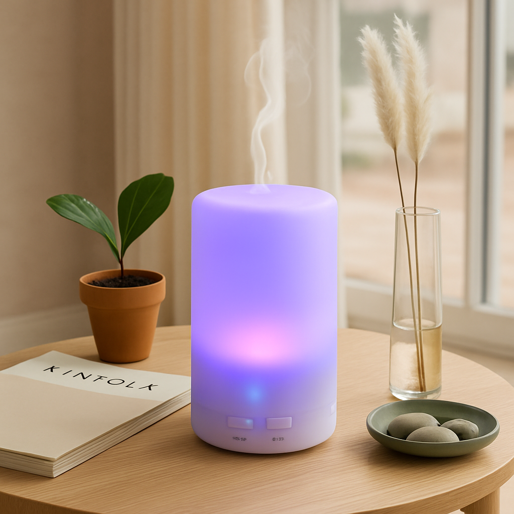 Mini Cool Mist Humidifier Ultrasonic Aroma Essential Oil Diffuser w/7 Color LED Lights 4 Timer Settings for Office Home Room Vehicle Study Yoga Spa