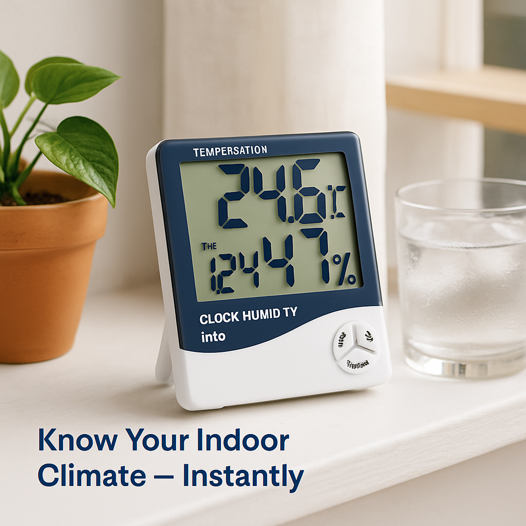 2-in-1 Thermometer and Hygrometer with Clock/Alarm Function