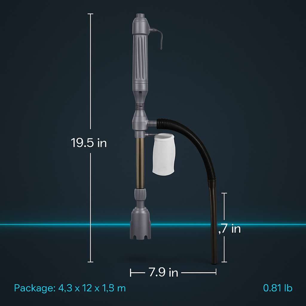 Aquarium Syphon Fish Tank Vacuum Gravel Water Filter Cleaner Powered by battery