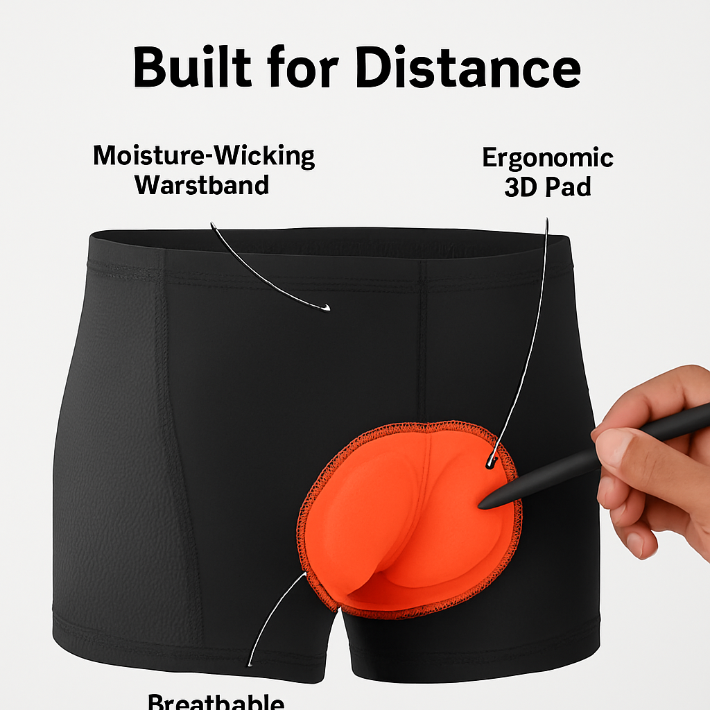 Men\'s Cycling Underwear Shorts 3D Padded Bike Underwear Shorts Breathable Moisture Absorbing Quick Dry